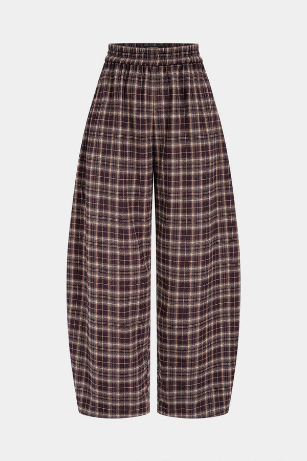 Geruite broek met hoge taille