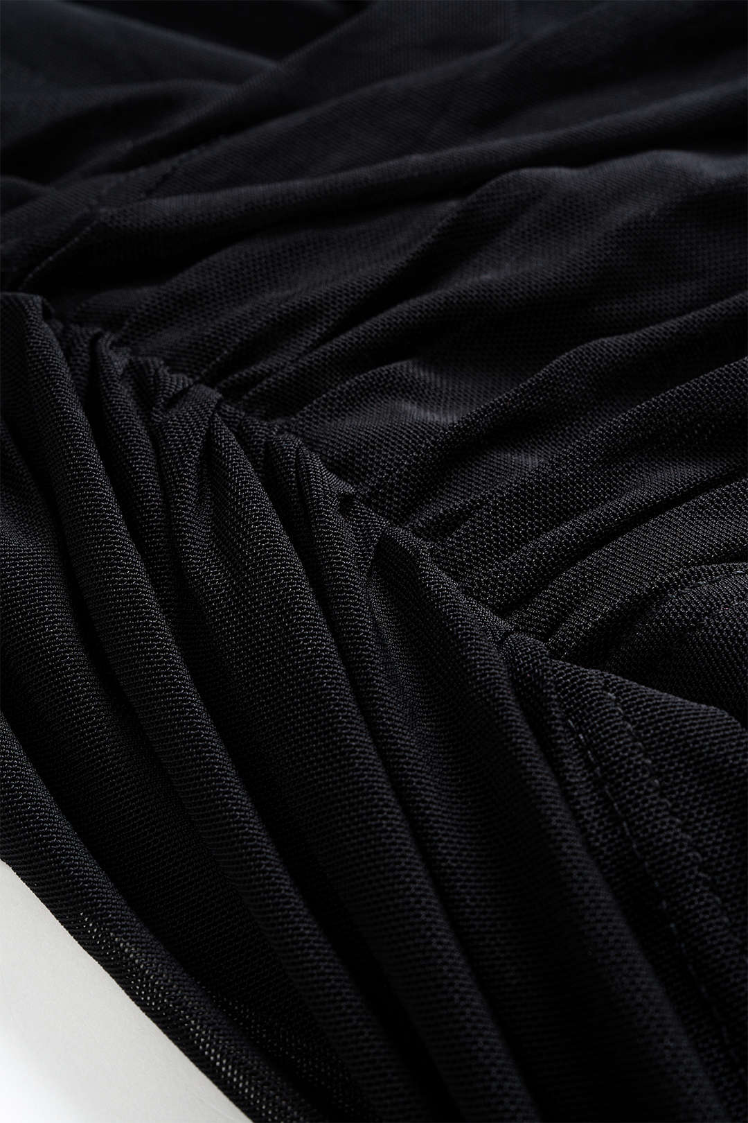 Asymmetrische mesh minijurk met ruches