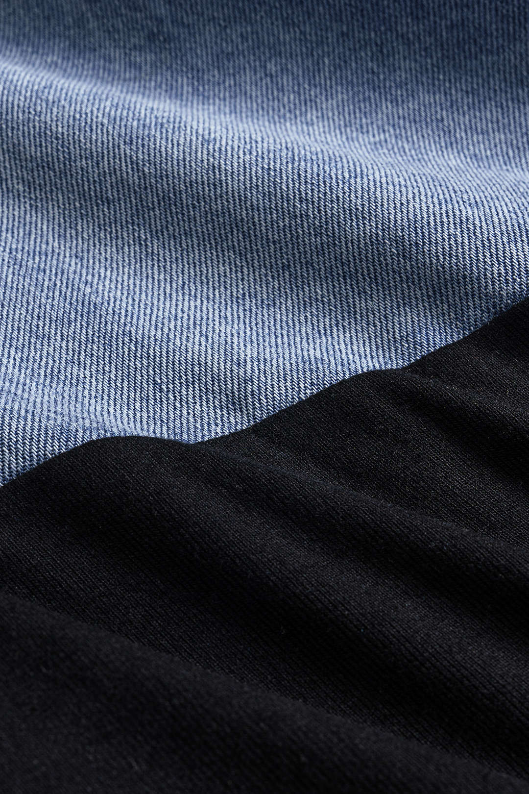 Clara - Denim patchwork croptop met trekkoord