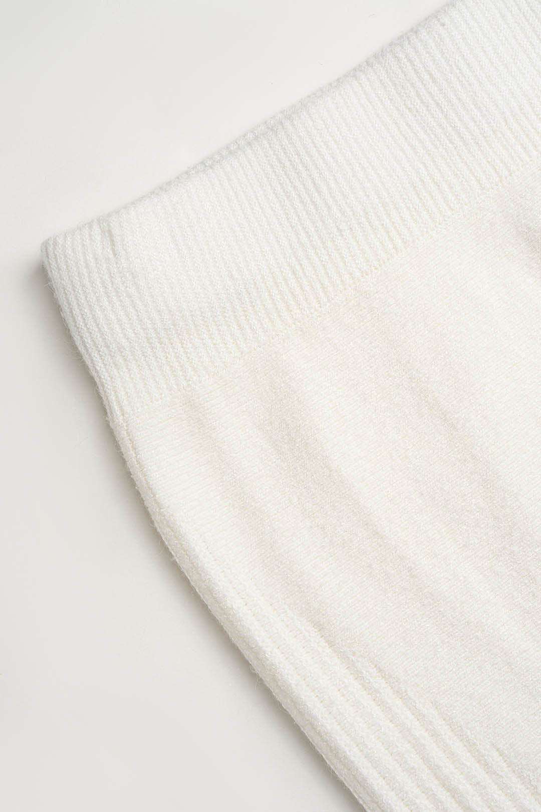 Effen gebreide rok met ruches en hoge taille