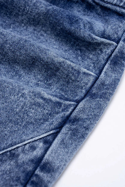 Denim One Shoulder Cut Out Asymmetrical Dress