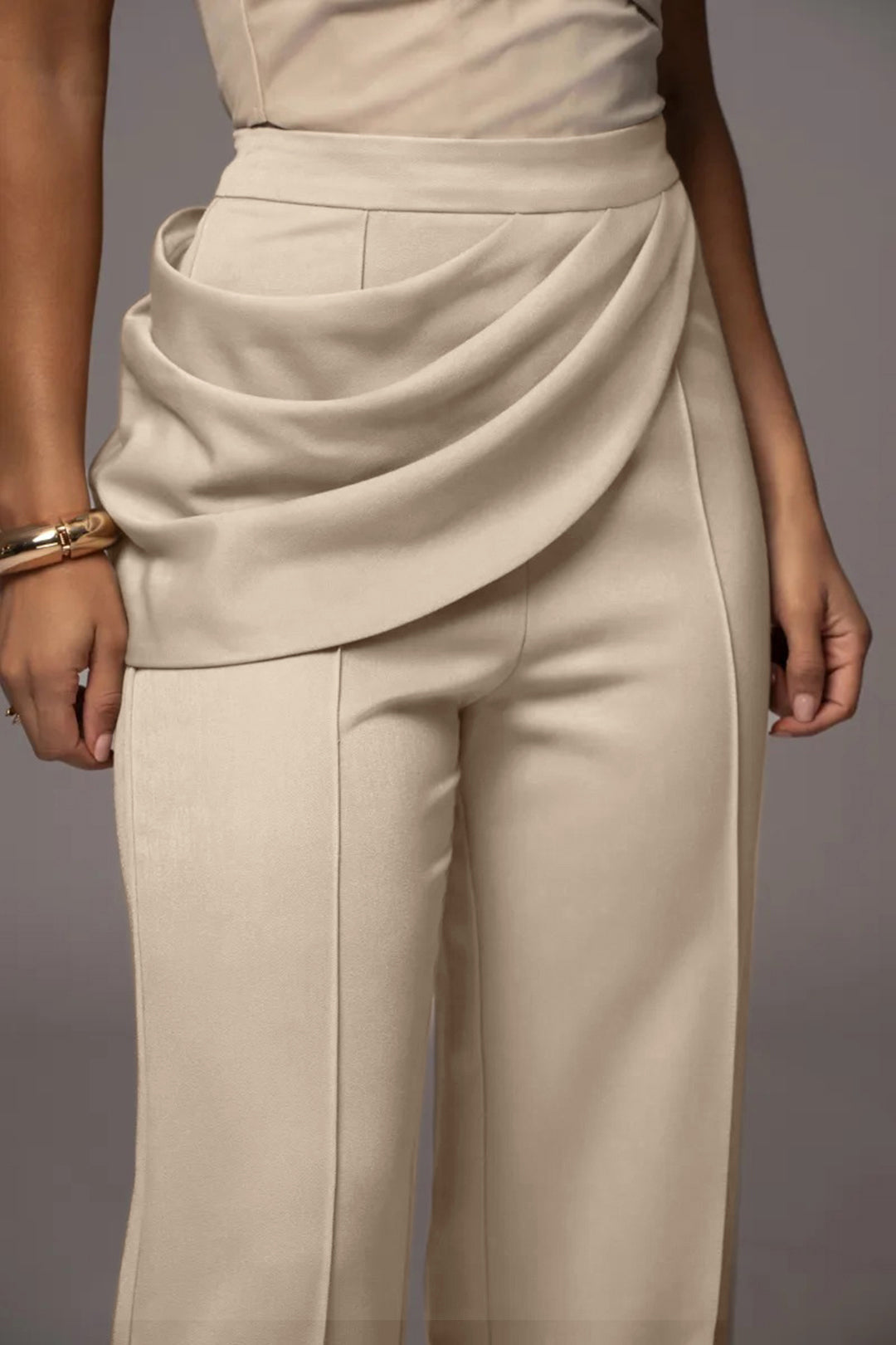 Effen asymmetrische pantalon