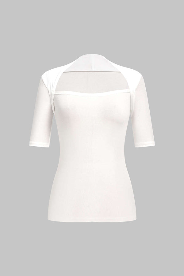 Effen T-shirt met korte mouwen