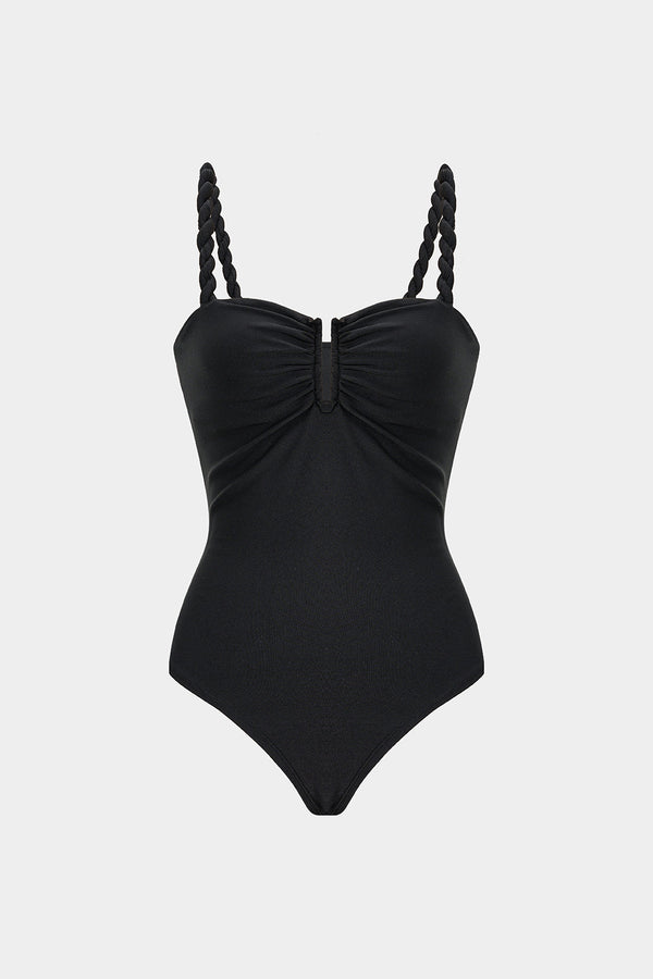 Body met ruches, gedraaid detail en knoopdetail