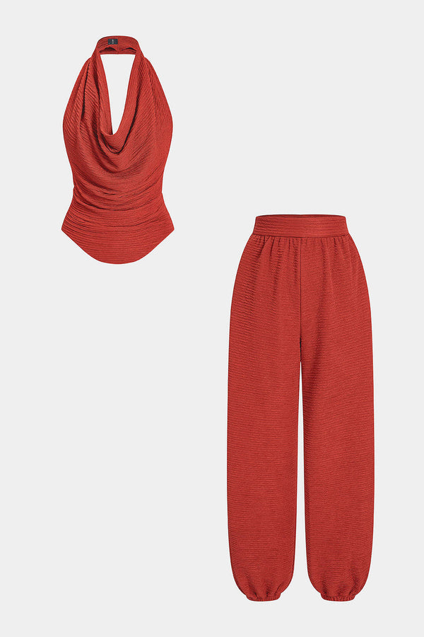 Gestructureerde set met tanktop en broek