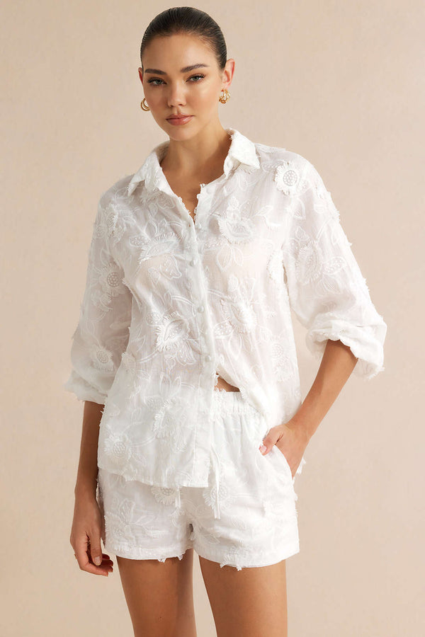 Effen set met blouse en short