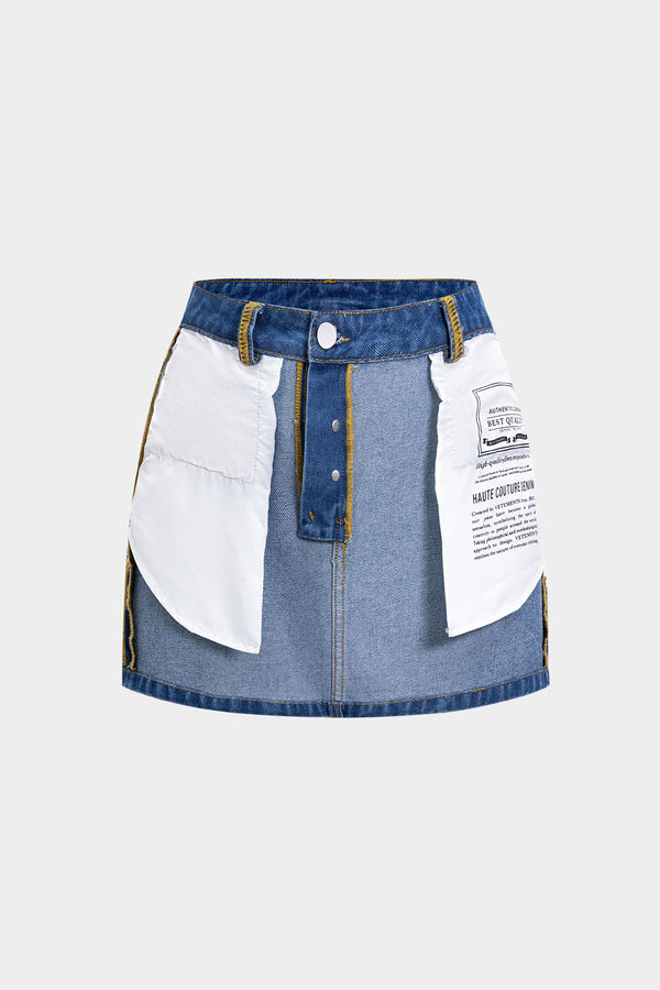 Anouk - Denim minirok met zakken