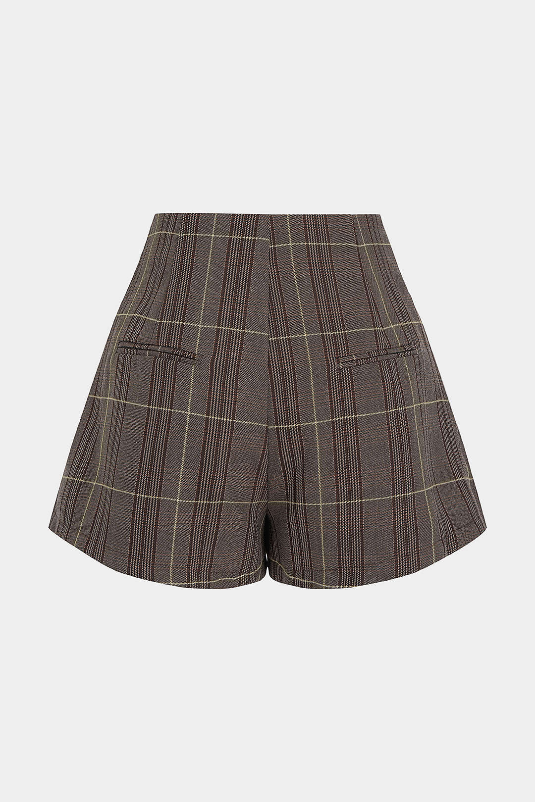 Geruite patchwork short met riem