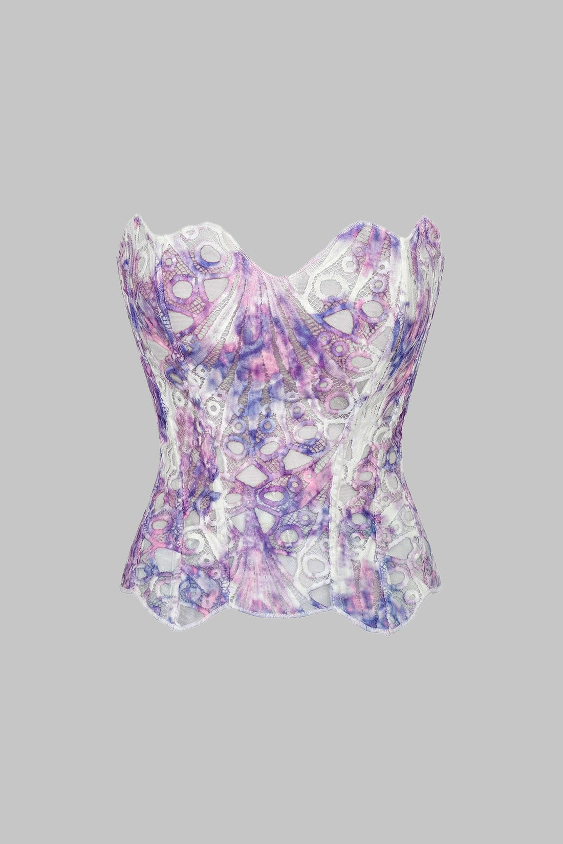 Bloemenprint jacquard strapless top