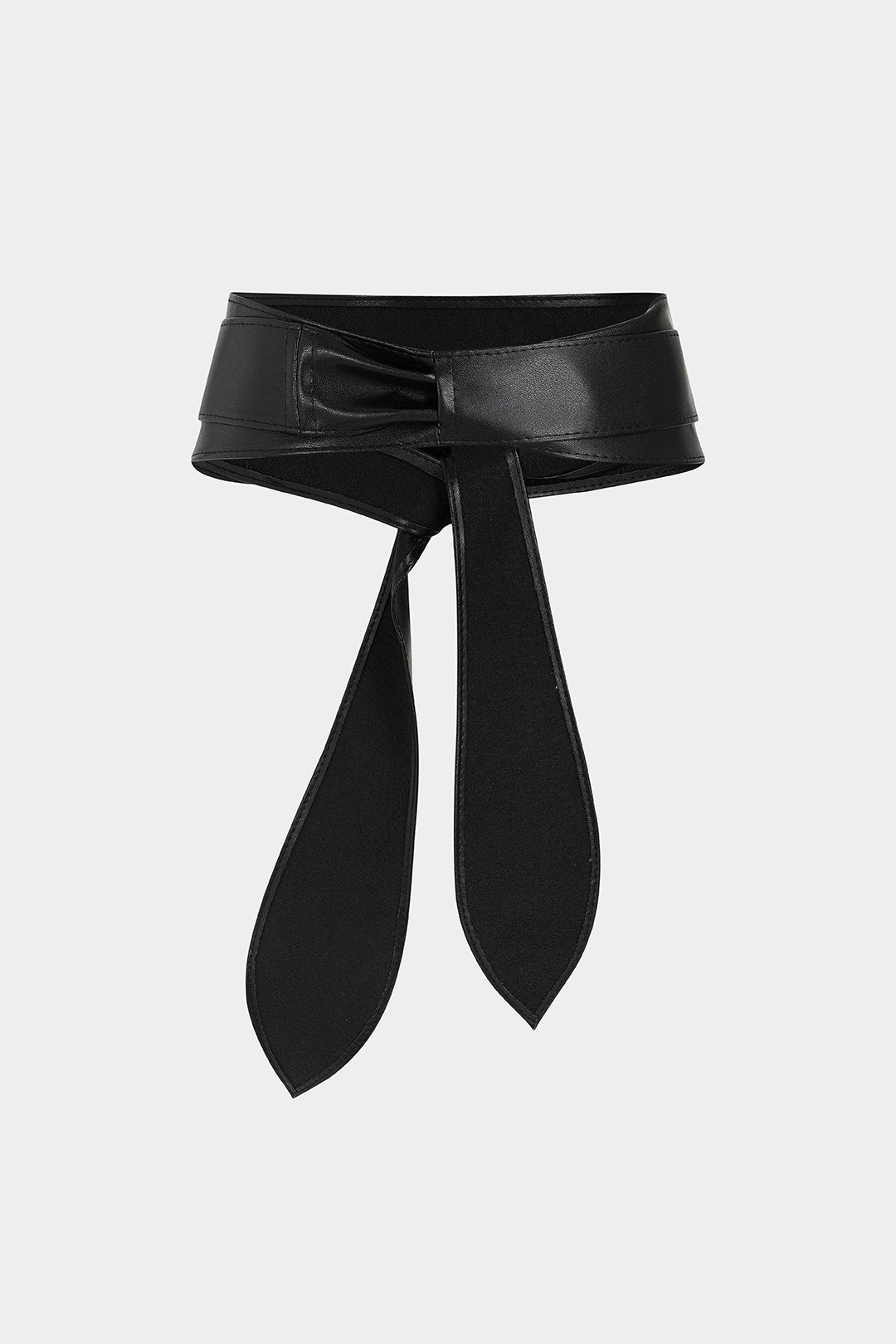 Leren-look korset met knoopdetail