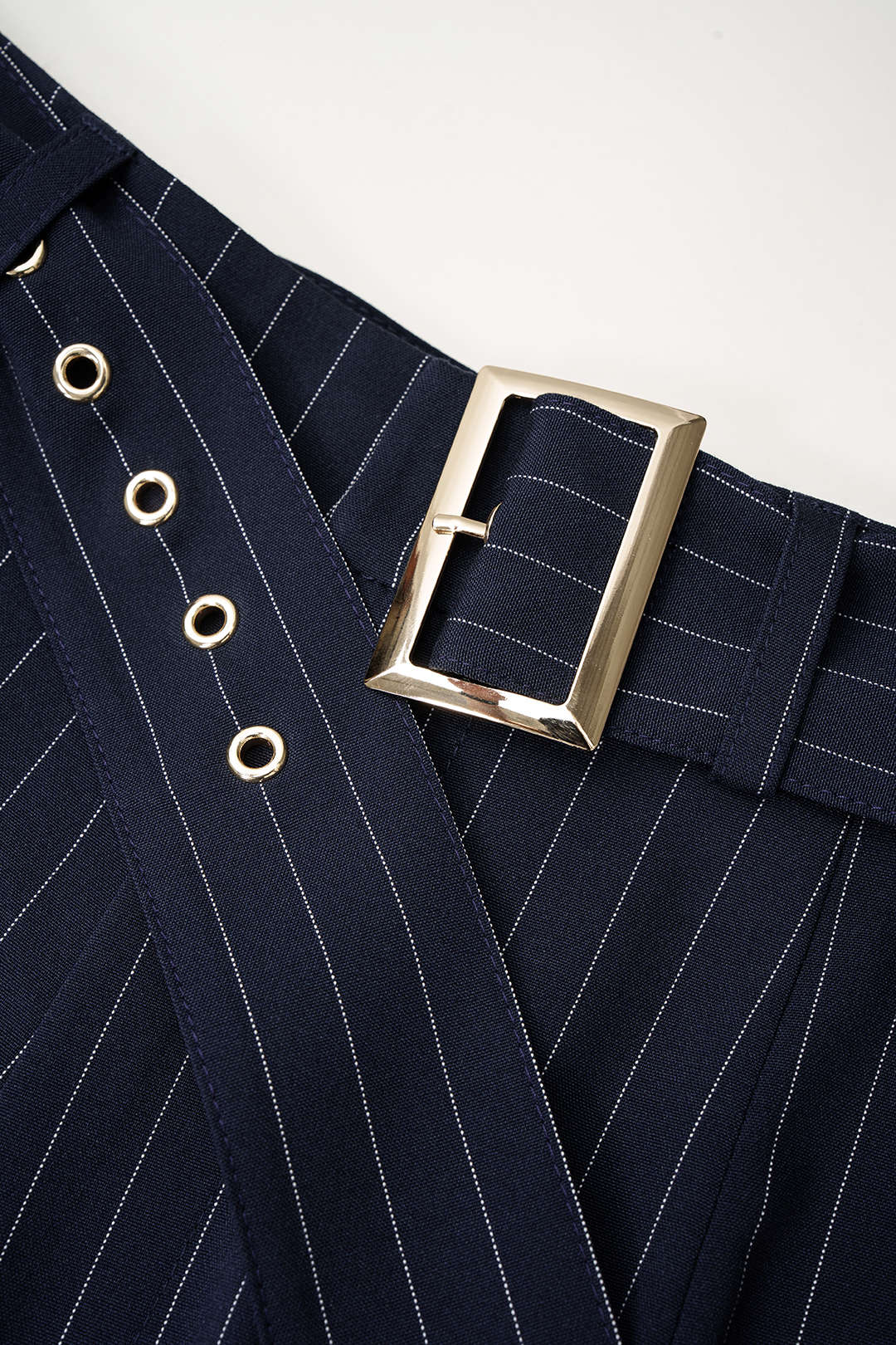 Gestreepte broek met riem