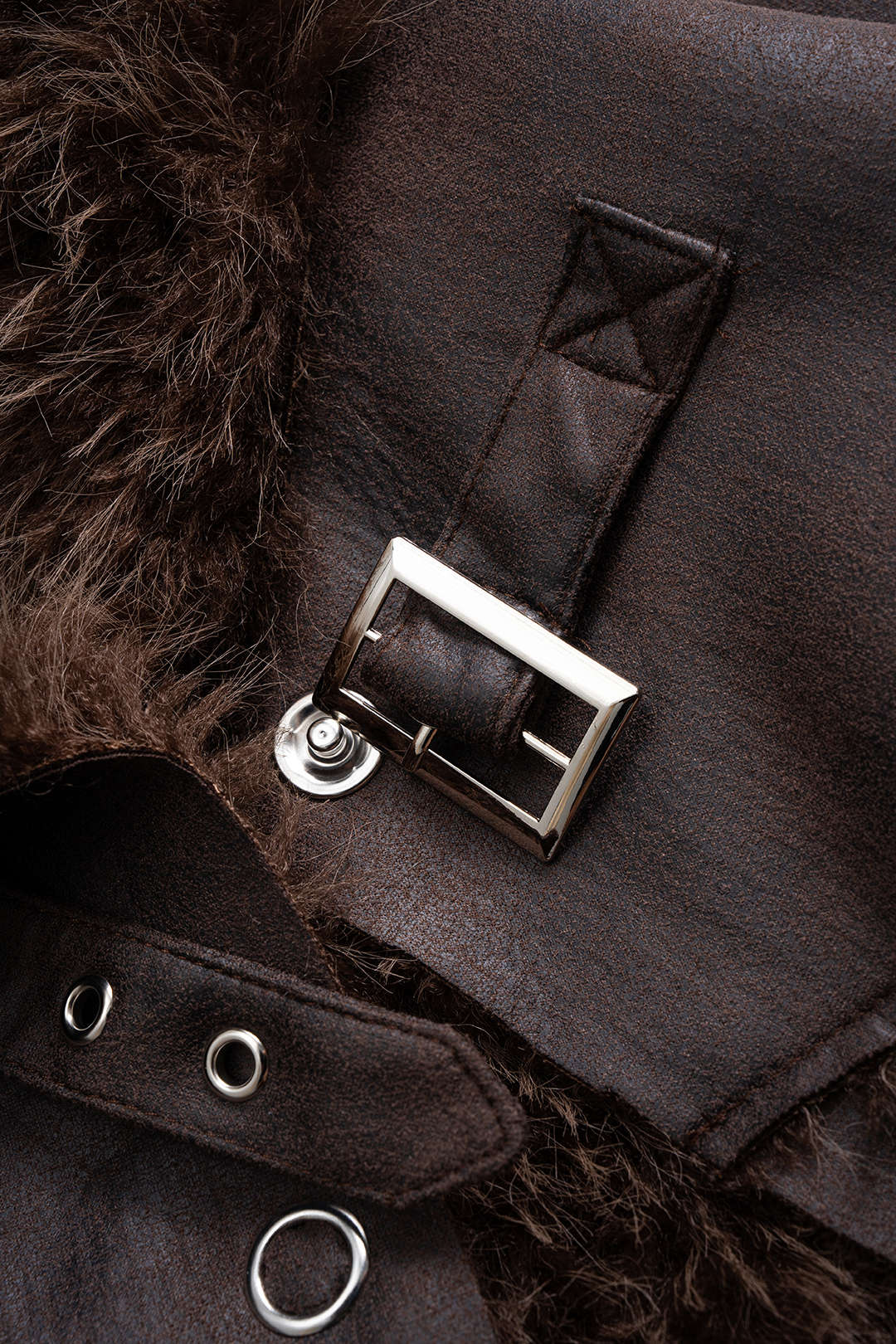 Imitatiebont patchwork jasje met riem
