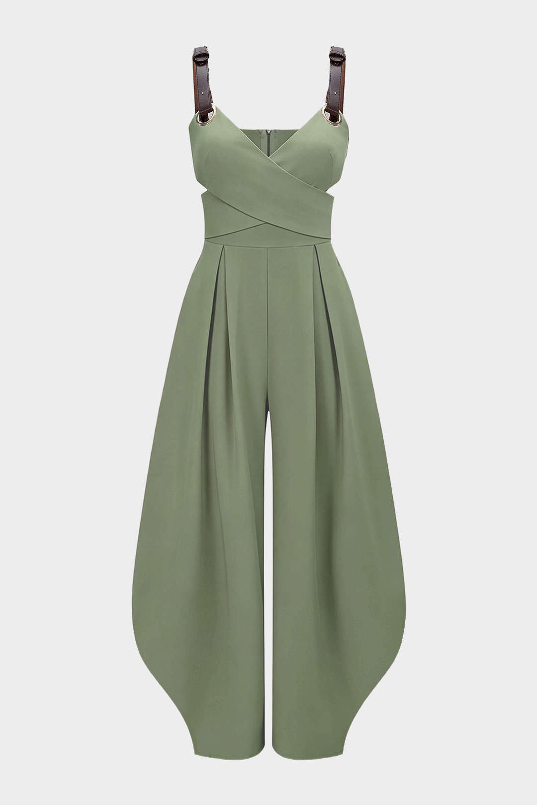 Mouwloze jumpsuit met uitsnijding en V-hals