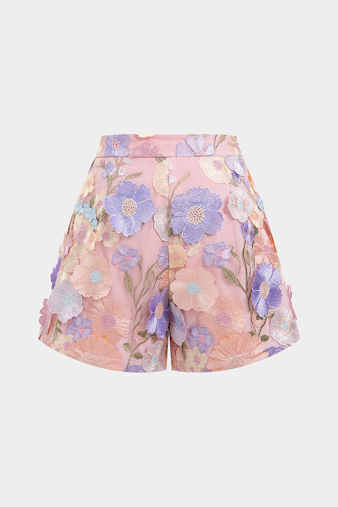 Bloemenprint gestructureerde short