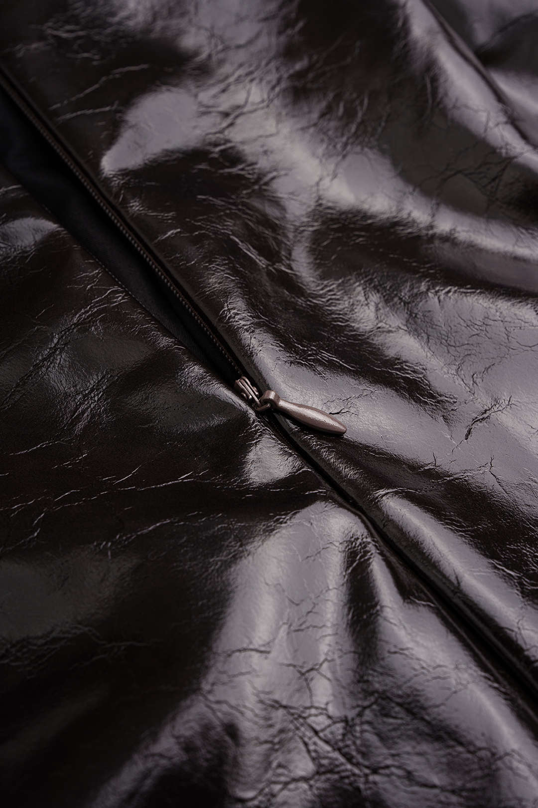 Leren-look metallic minirok