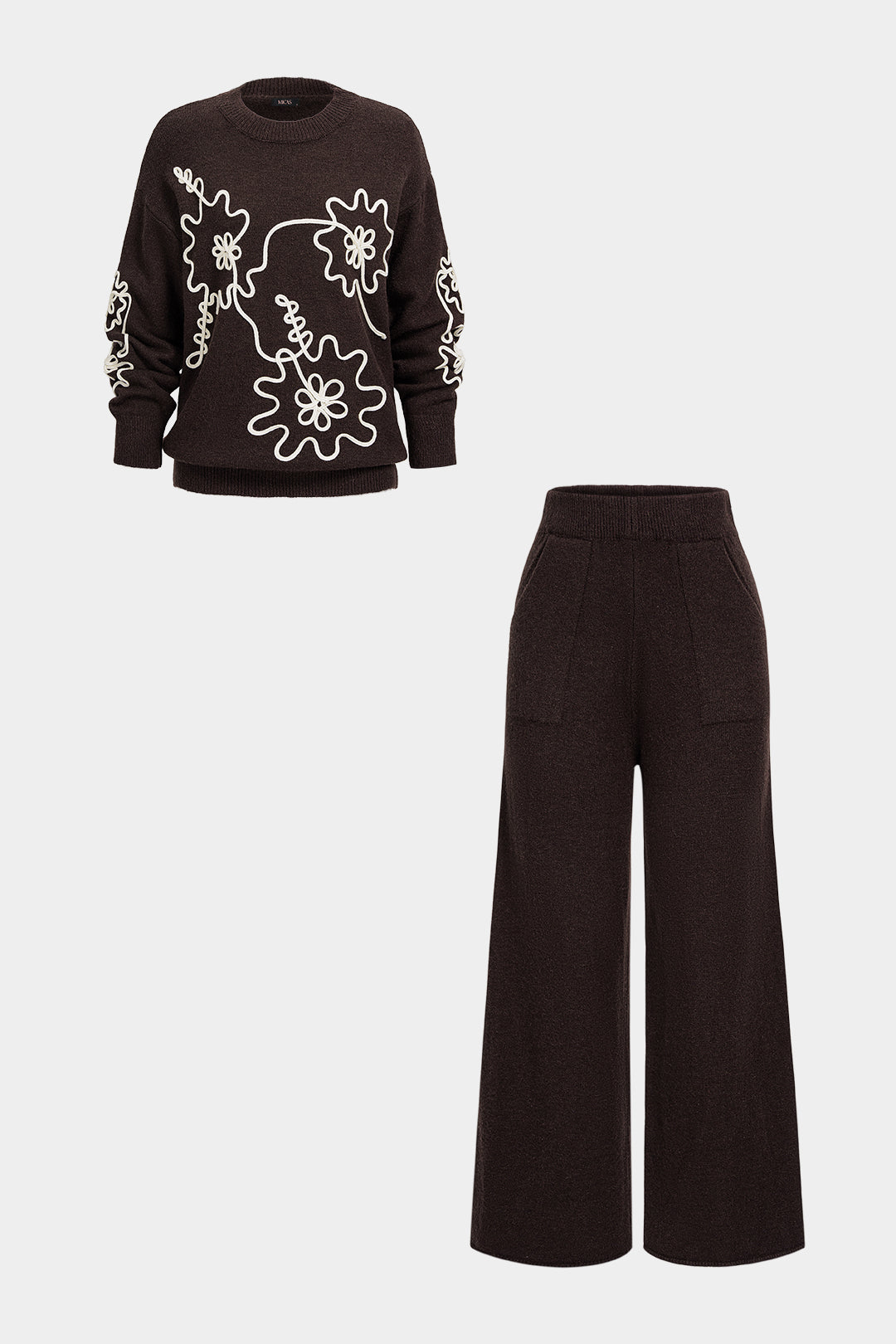 Cato - Gebreide set met top en broek