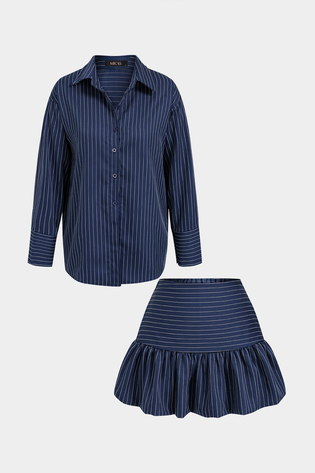 Ivy - Gestreepte set met blouse en rok