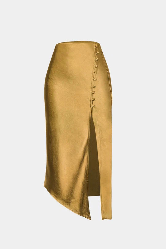 Rok met asymmetrische zoom en splitknopen