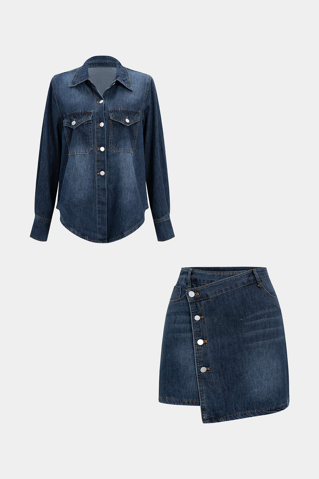 Wende - Denim set met top en minirok