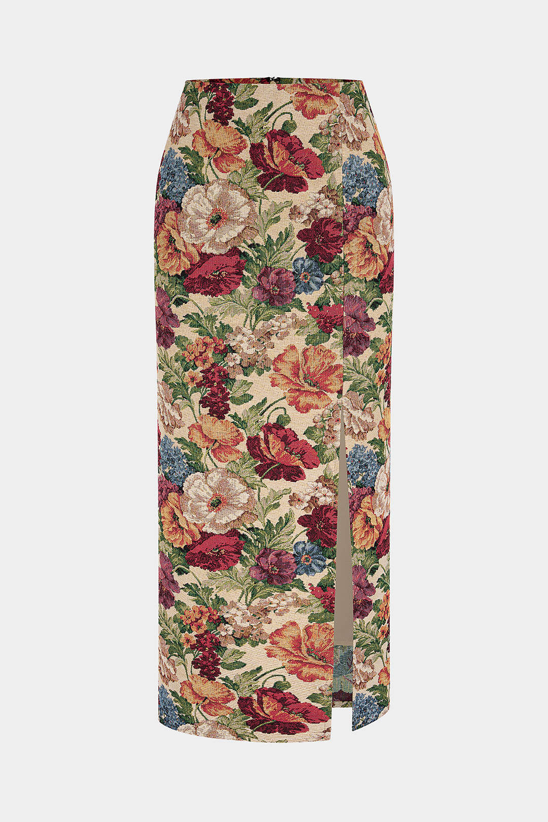 Jacquard maxirok met split