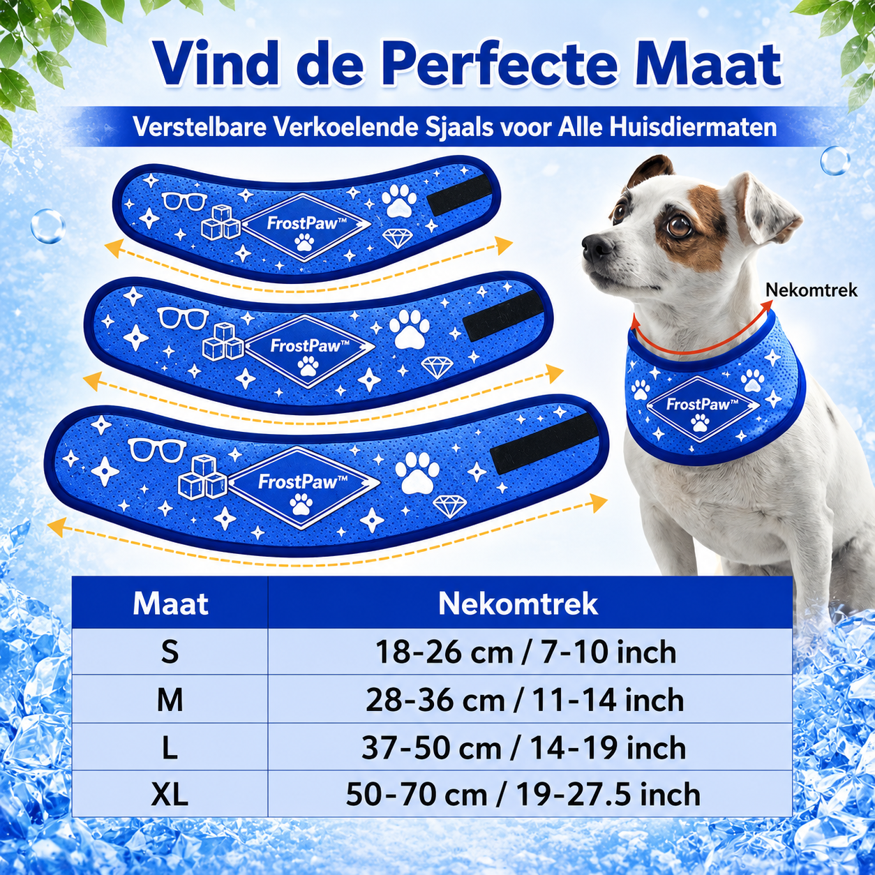 FrostPaw™ Verkoelende Halsband & Koelsjaal voor Honden en Katten