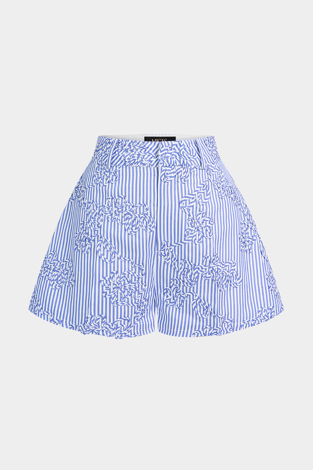 Bloemenprint short met borduursel