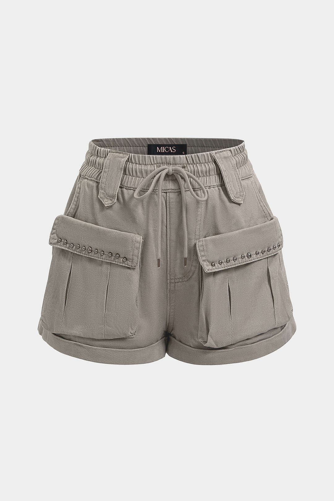 Short met strik, hoge taille en zakken
