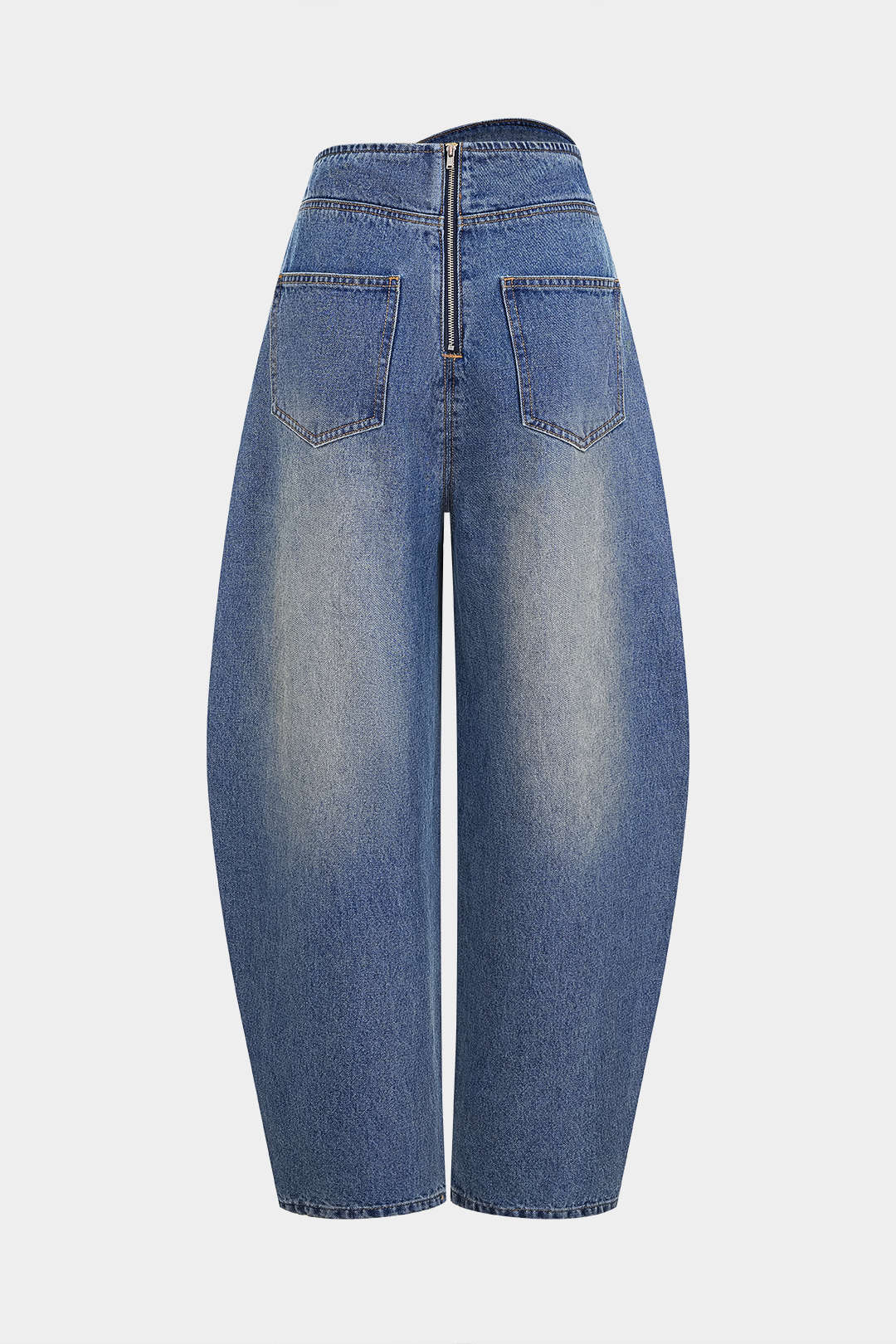 Asymmetrische jeans met rits en zakken