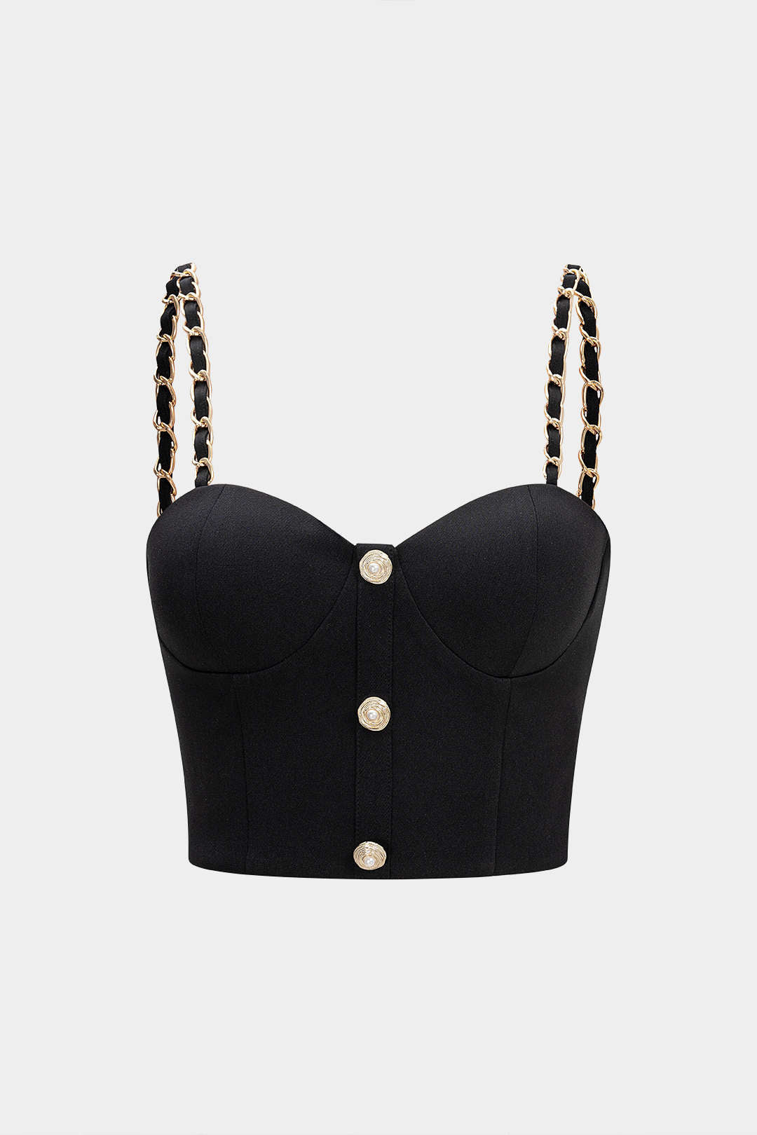 Metallic top met kettingdetail en rits