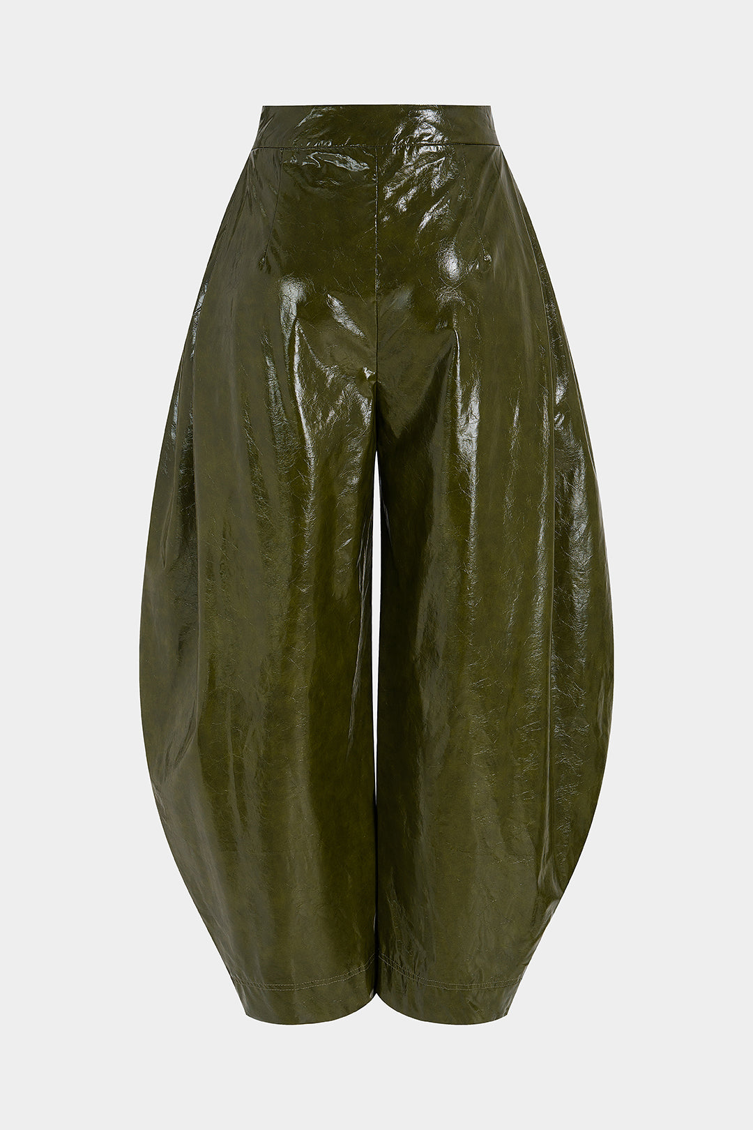 Leren-look broek met ruches