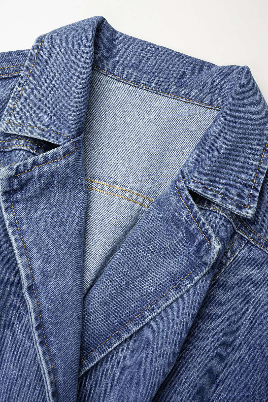 Denim jasje met reverskraag
