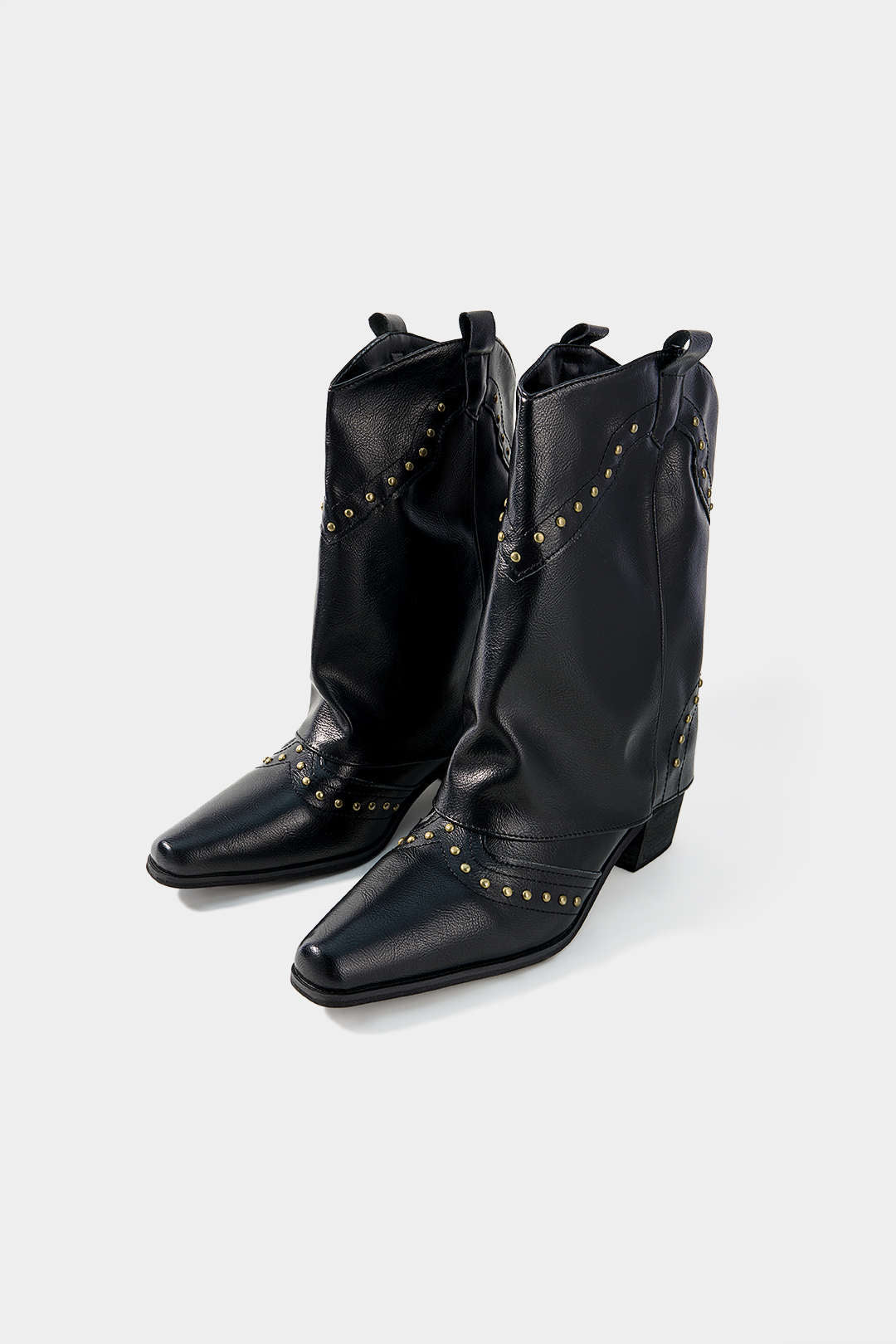 Lyla - Leren-look laarzen met studs