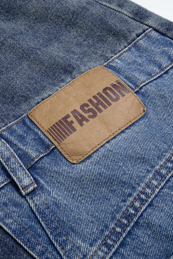 Denim Patchwork Barrel Jeans