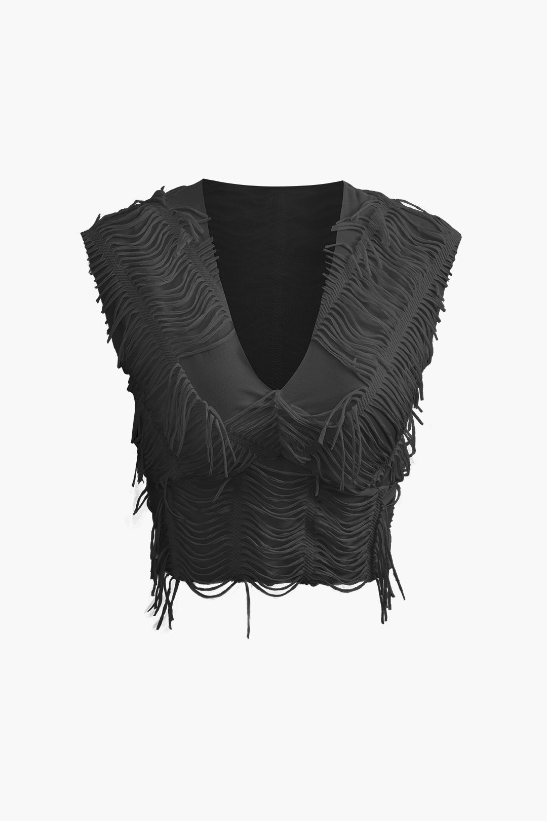 Used-look set met croptop en maxirok
