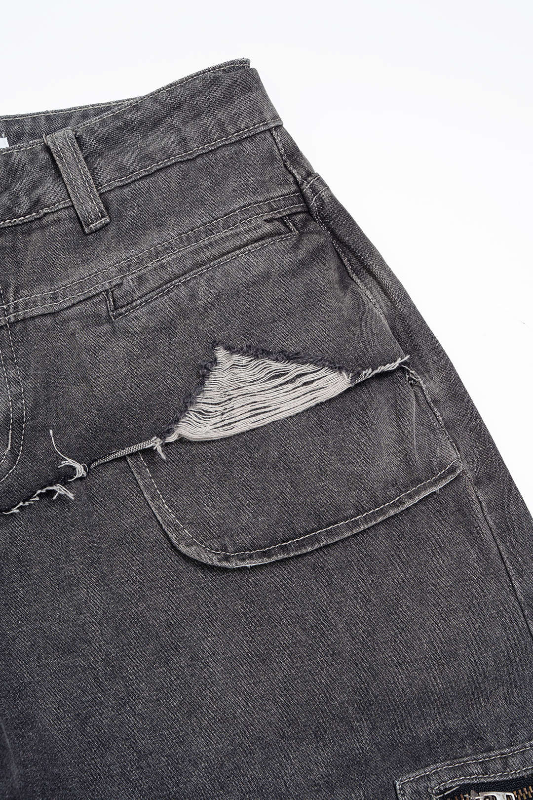 Ripped jeans met zakken en rechte pijp