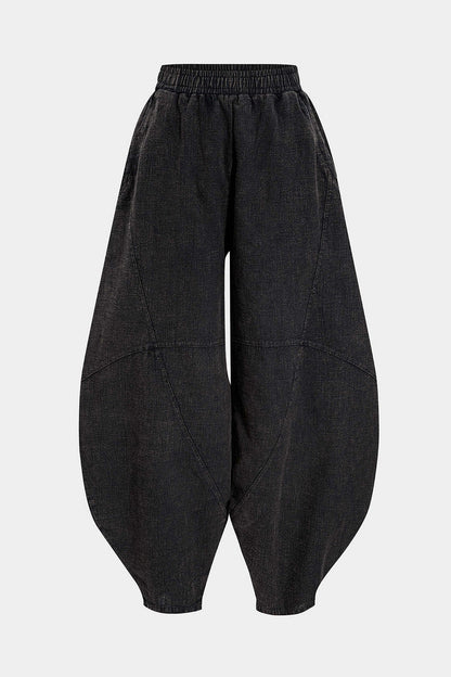 Ruched Pocket Wide Leg Barrel Trousers