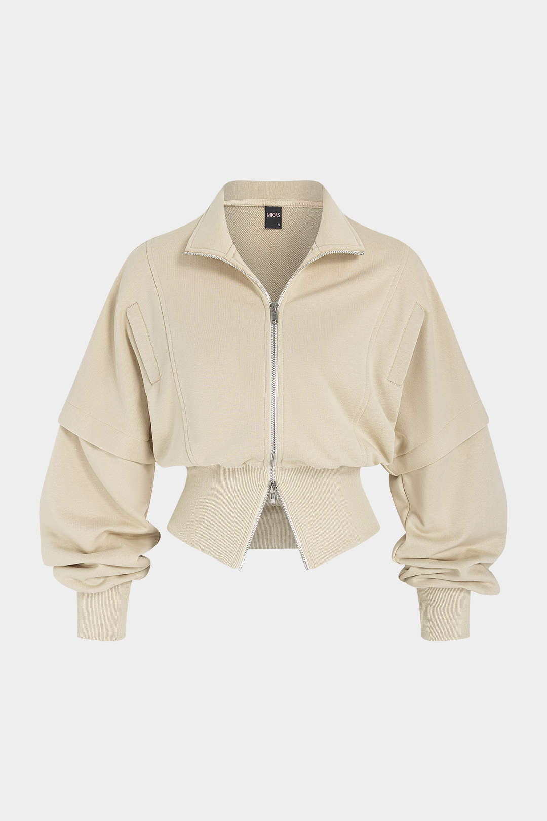 Sweater met revers en rits