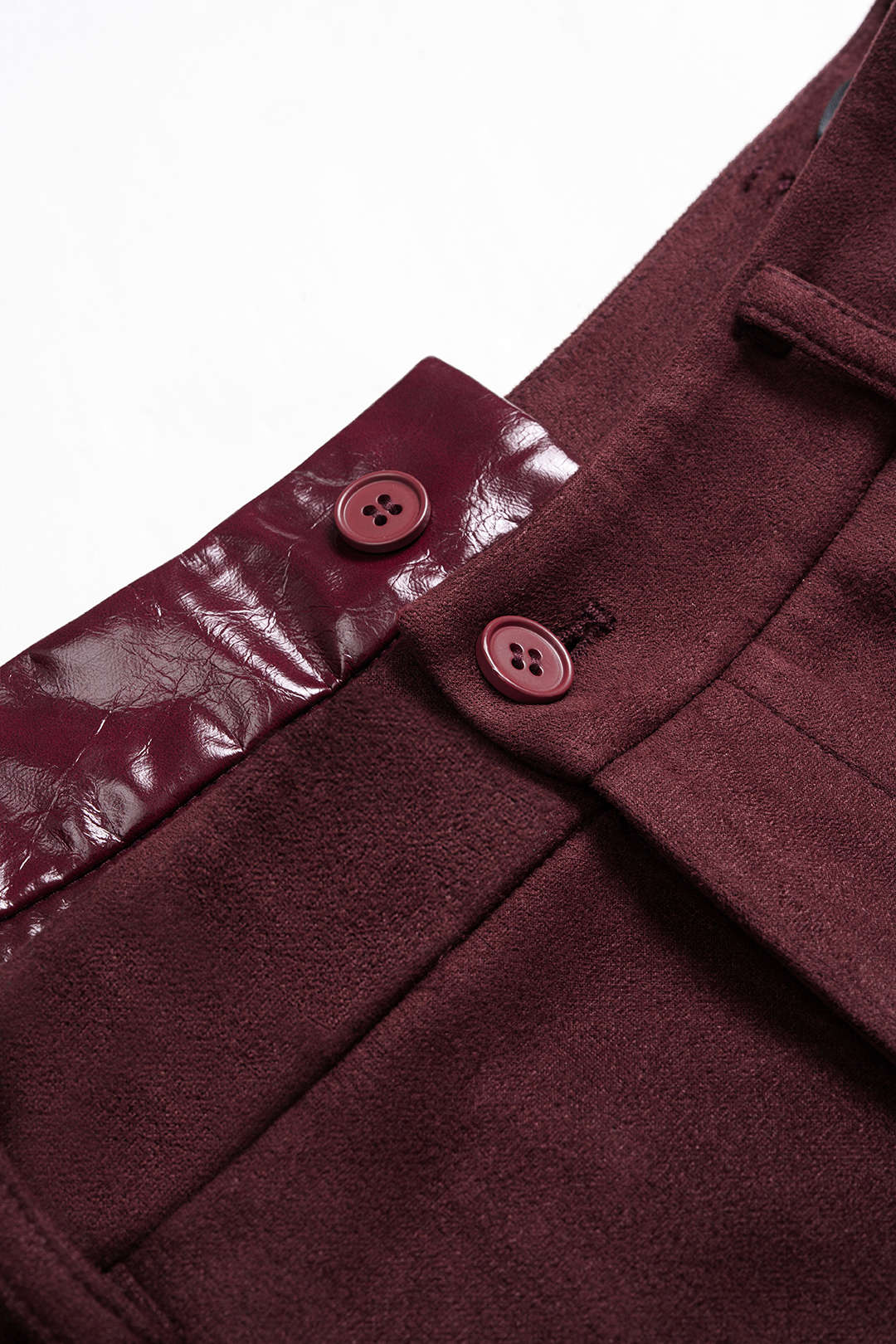 Leren-look suède broek met hoge taille