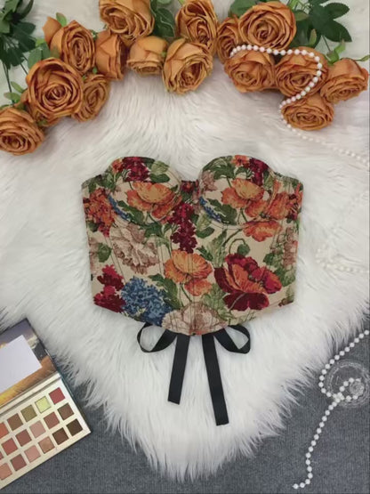 Retro Corset met Beugel zonder Borstpad