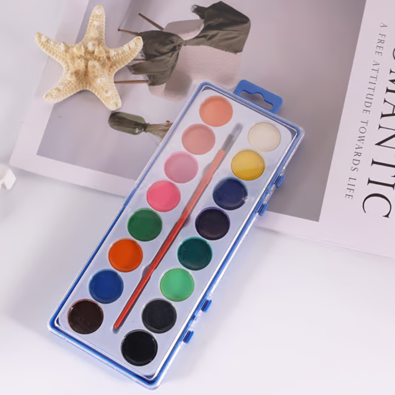 🎉Nieuwjaars Cadeau 50% KORTING!✨ Aquarelwerkboek voor Beginners (Met 16 Kleuren Verf) – Stap-voor-Stap Instructies, Oefenpagina's & Levendige Kleuren (Perfect voor Beginner Creatieven!)