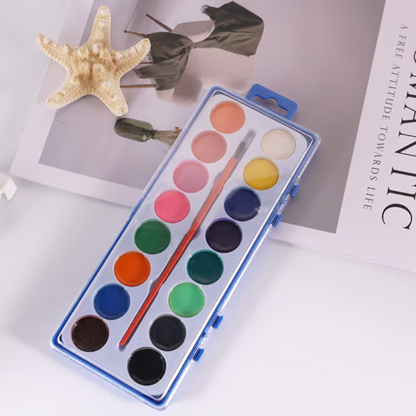 🎉Nieuwjaars Cadeau 50% KORTING!✨ Aquarelwerkboek voor Beginners (Met 16 Kleuren Verf) – Stap-voor-Stap Instructies, Oefenpagina's & Levendige Kleuren (Perfect voor Beginner Creatieven!)