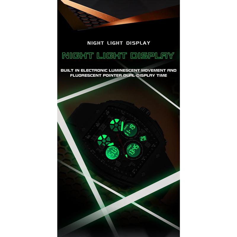 🎉Nieuwjaars Cadeau 50% KORTING! ⌚ Sportief Lichtgevend Herenhorloge: Dubbele Display + 50m Waterdicht + Schokbestendig！